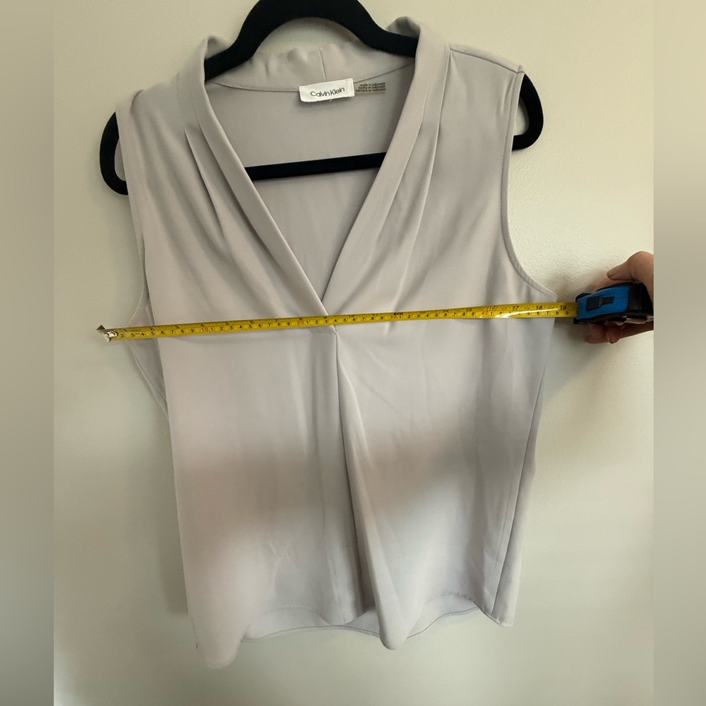 Calvin Klein Light Gray Sleeveless Blouse - Picture 5 of 5